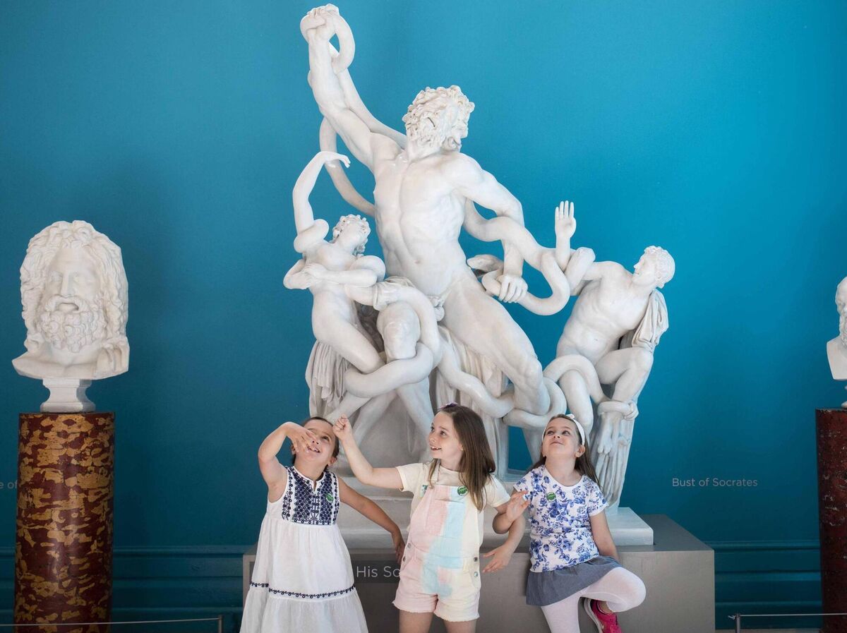 Megan Buckley, Laura Sullivan and Holly Donnacliffe play at being statues at The Crawford Art Gallery, Cork, where entry is free. Picture: Clare Keogh Megan Buckley, Laura Sullivan and Holly Donnacliffe play at being statues at The Crawford Art Gallery, Cork, where entry is free. Picture: Clare Keogh