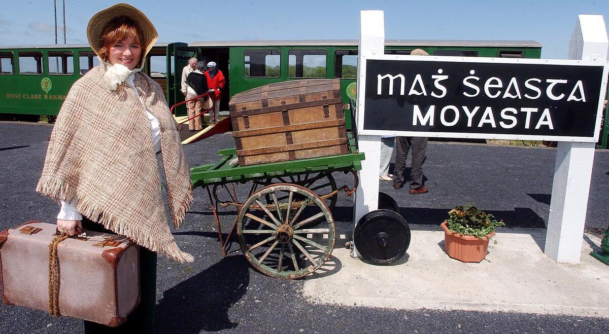 Eleanor Ross of The Percy French Society in costume at the West Clare Railway between Killrush and Kilkee in West Clare. Picture: Des Barry