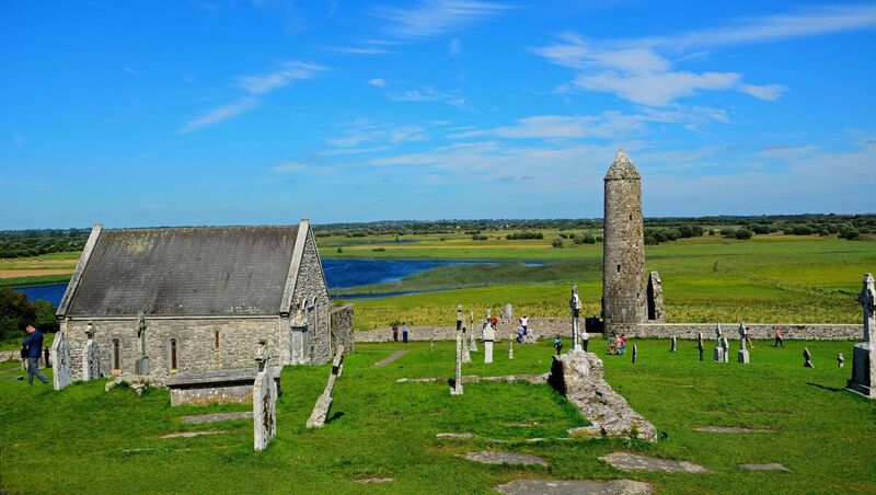 People visiting the ruins of the medieval monastery at Clonmacnoise, Co Offaly. People visiting the ruins of the medieval monastery at Clonmacnoise, Co Offaly.