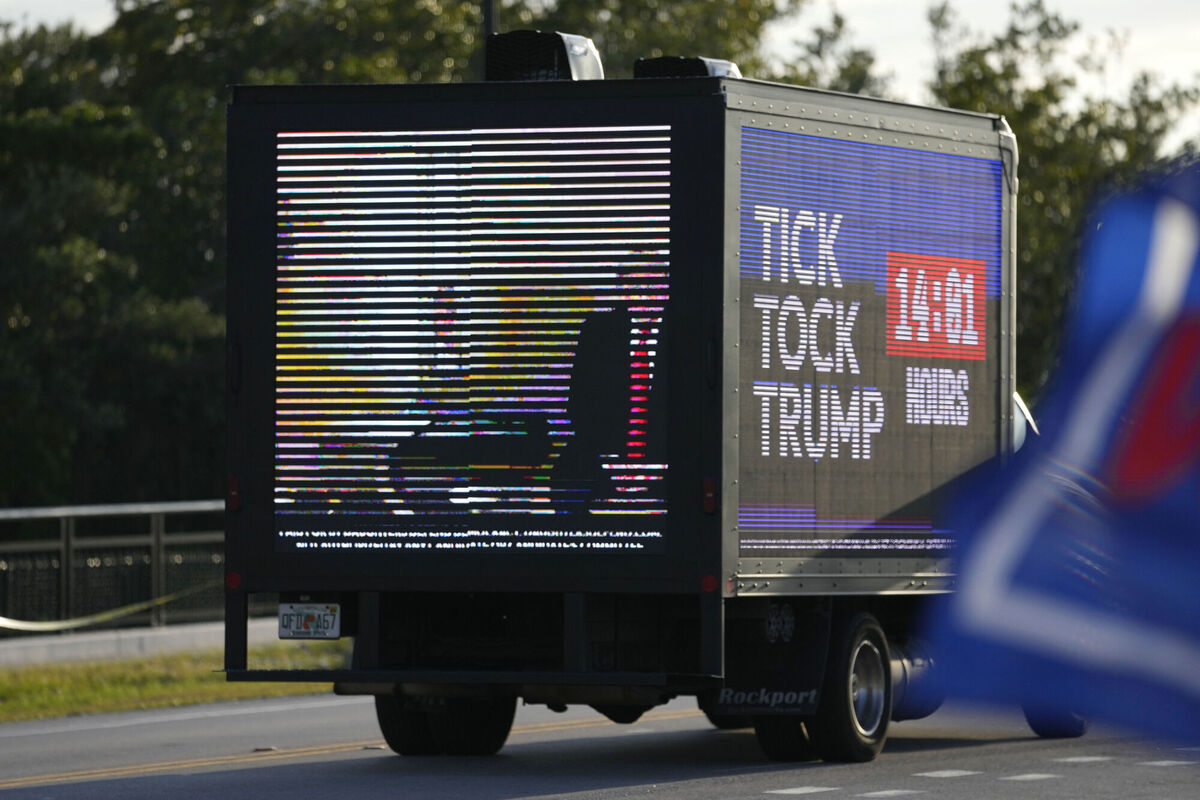 A vehicle drives past President Donald Trump's Mar-a-Lago estate, Monday, March 20, 2023, in Palm Beach, Fla. Picture: AP Photo/Lynne Sladky