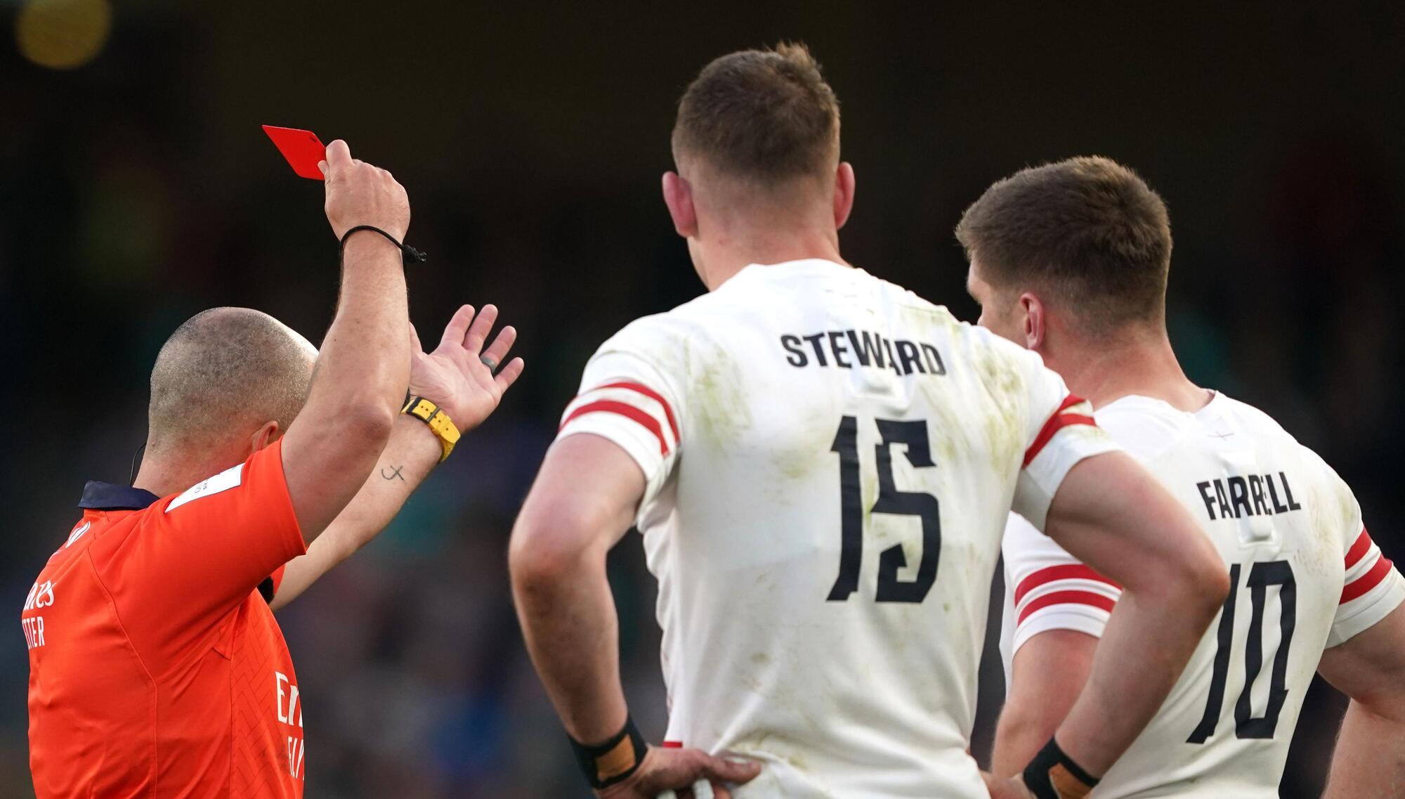 England's Freddie Steward has red card against Ireland rescinded
