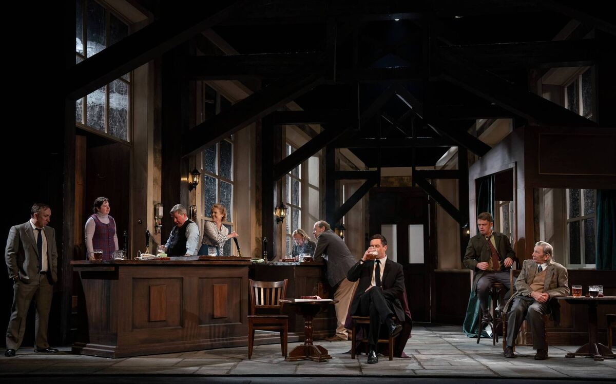 The ensemble cast of Hangmen at the Gaiety Theatre. The ensemble cast of Hangmen at the Gaiety Theatre.