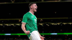 <p>STARBOY: Ireland's Evan Ferguson celebrates after scoring. Pic: ©INPHO/Ryan Byrne</p>