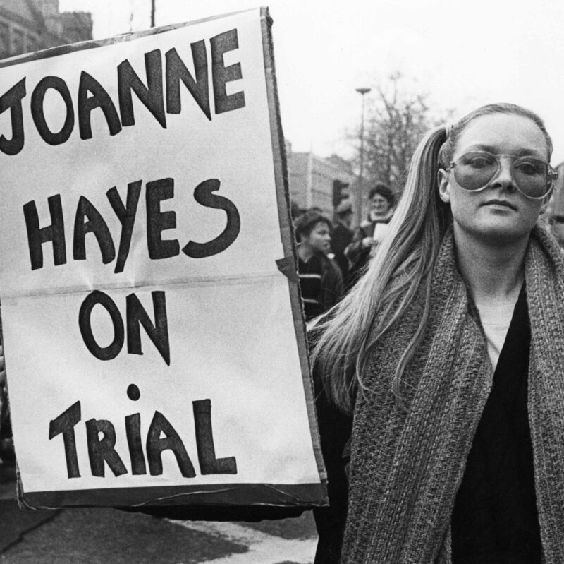 A woman protests during the Kerry Babies Tribunal. File Picture: Eamonn Farrell/RollingNews.ie
