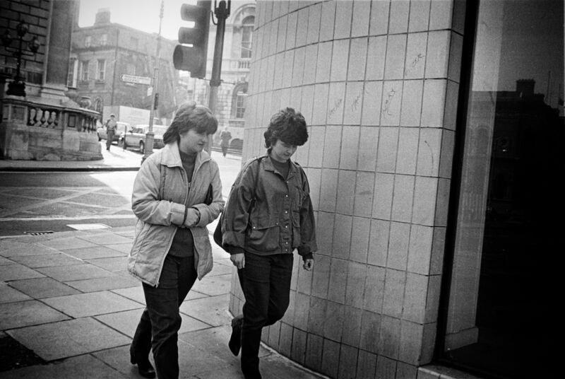 Joanne Hayes with her sister Kathleen, left, arrive for the hearing at the Kerry Babies Tribunal in 1985. File Picture: Eamonn Farrell/RollingNews.ie