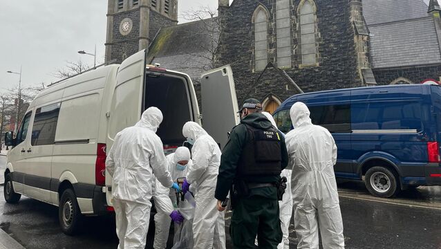 <p>The scene at Church Street, Portadown (Claudia Savage/PA)</p>