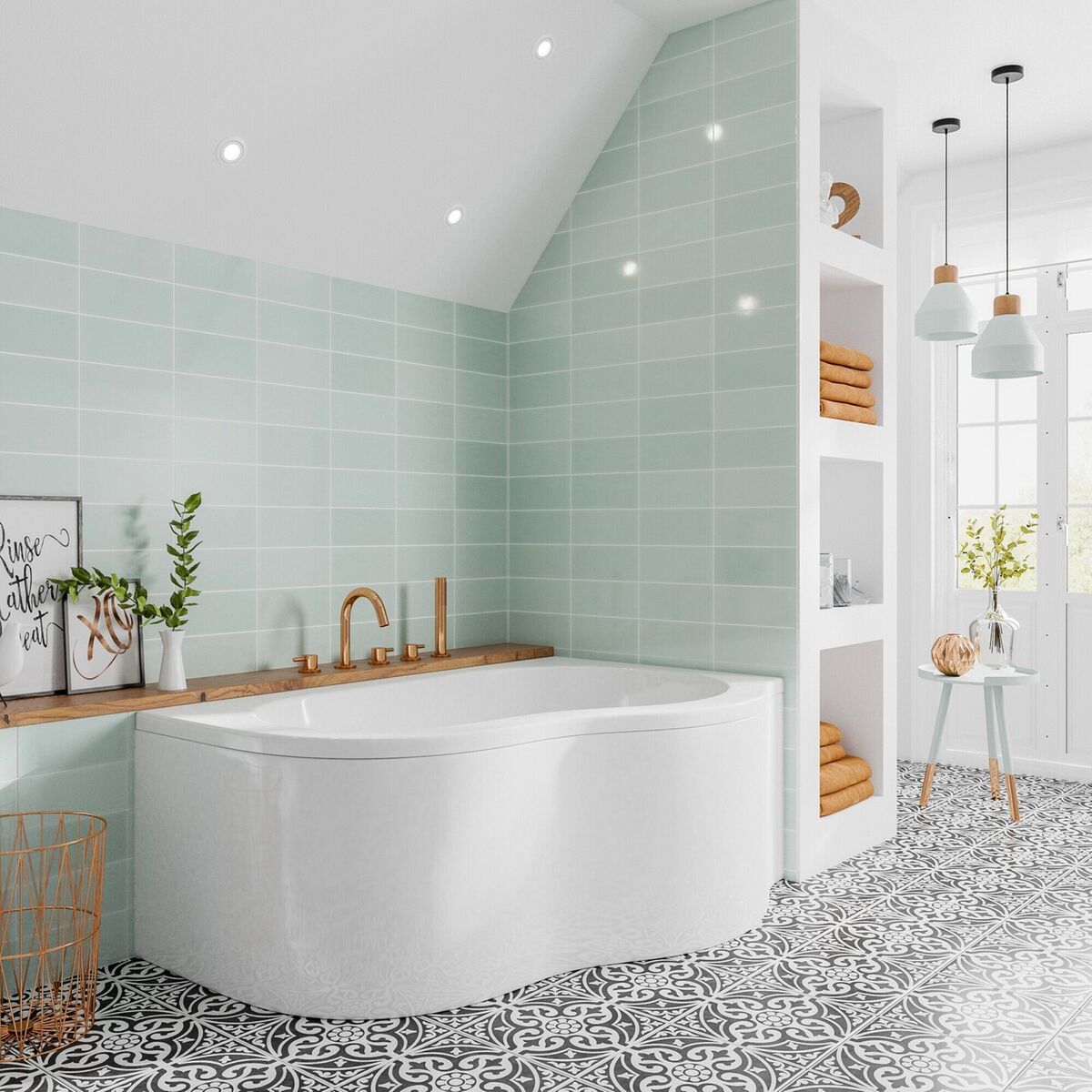 There's a bath for every situation, even a difficult corner. Cooke &amp; Lewis Quebec Acrylic Left-handed White Corner, right or left available; €379, B&amp;Q.