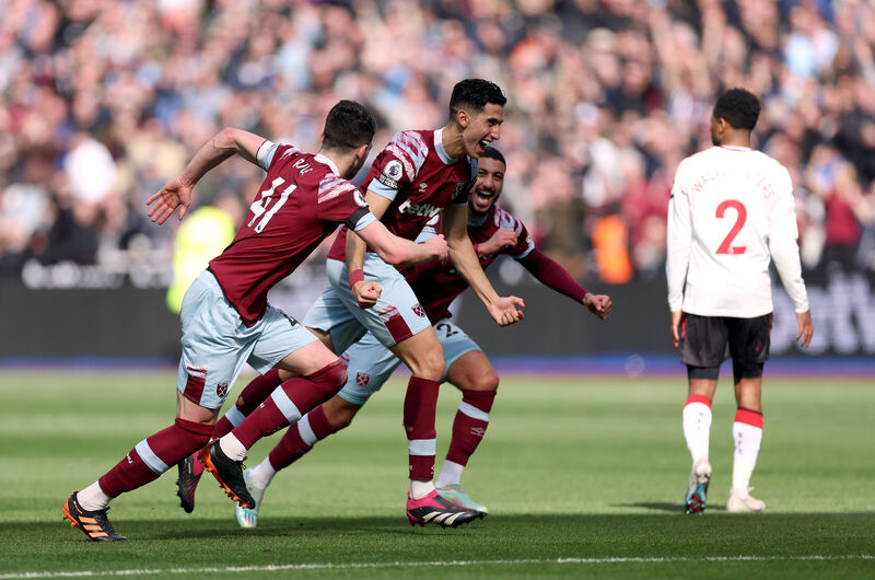 Nayef Aguerd proved his worth at both ends of the pitch for West Ham. Pic: Adam Peck Nayef Aguerd proved his worth at both ends of the pitch for West Ham. Pic: Adam Peck