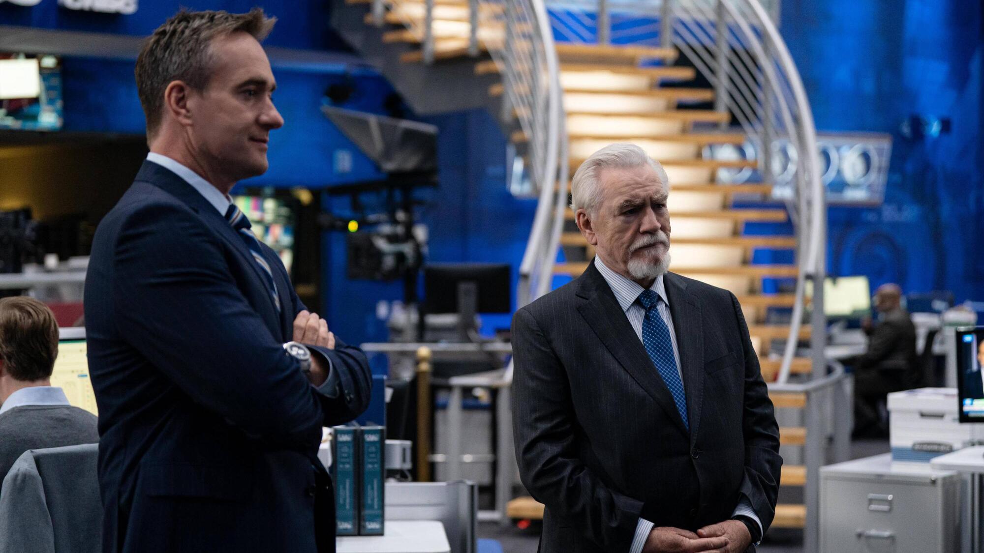 Mathew Macfadyen and Brian Cox in episode two of Succession. 