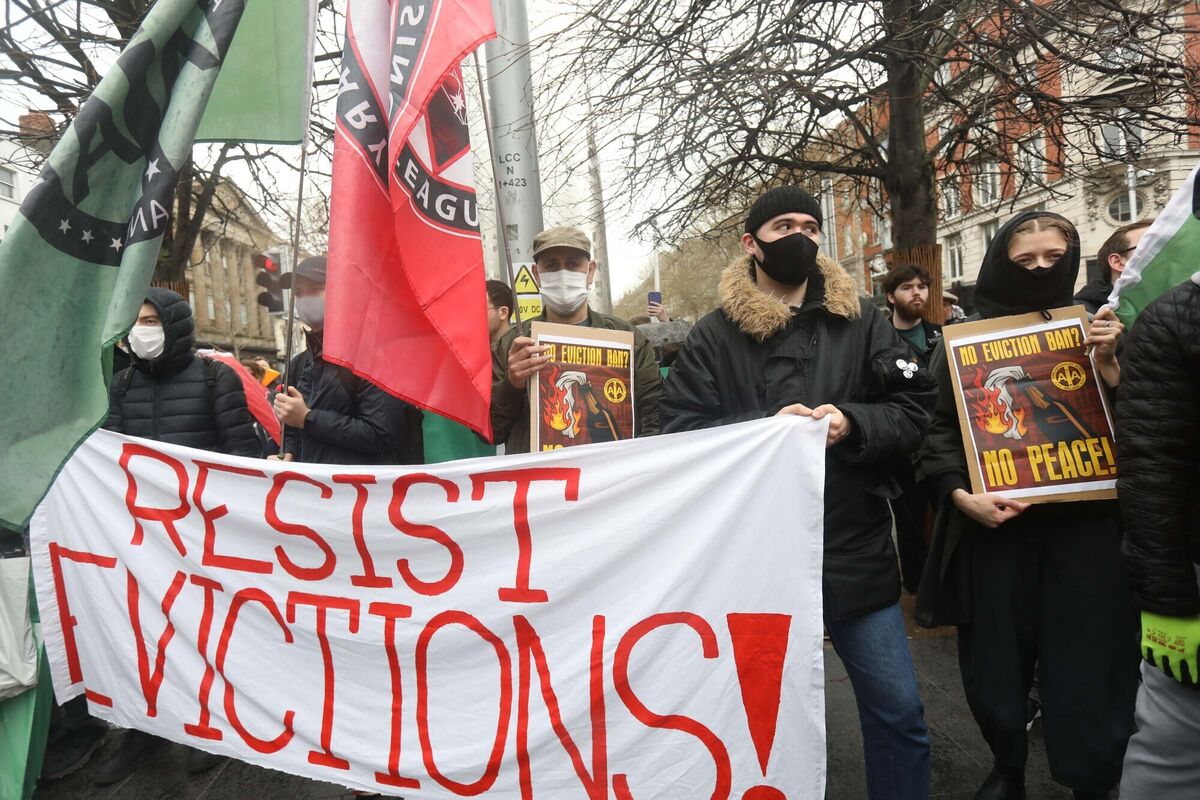 Community Action Tenants Union (CATU) protesters. Picture: Leah Farrell / RollingNews.ie