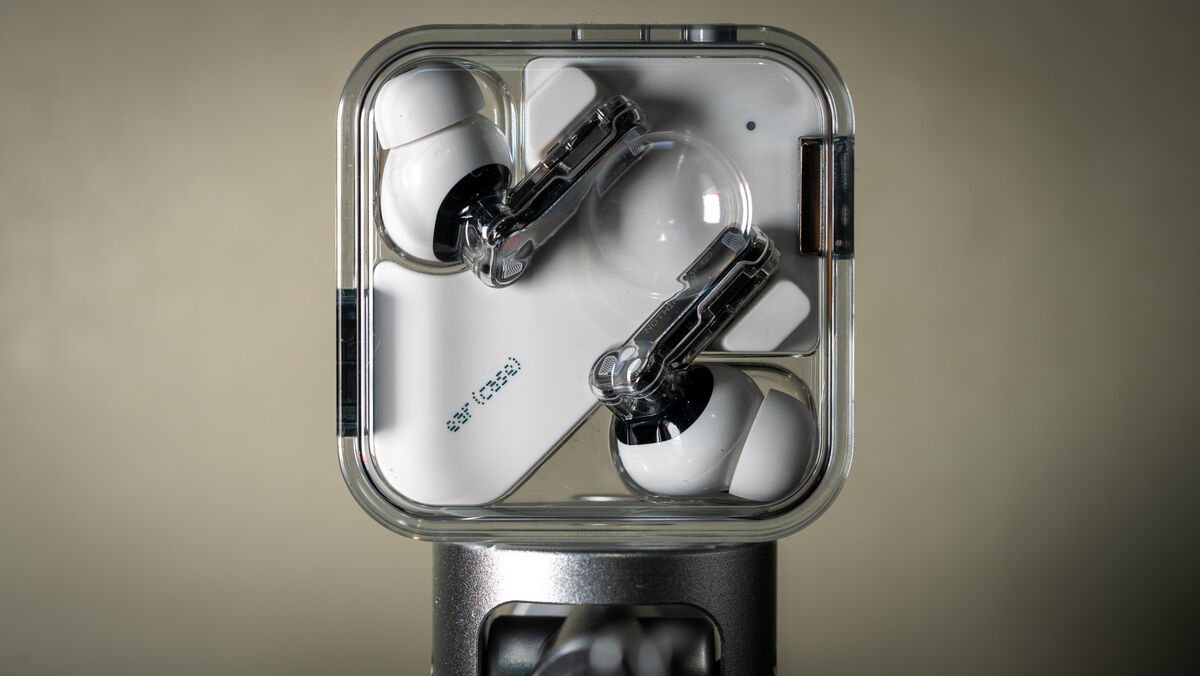 Nothing Ear 2 comes in a transparent case that supports wireless charging. Picture: Noel Campion.