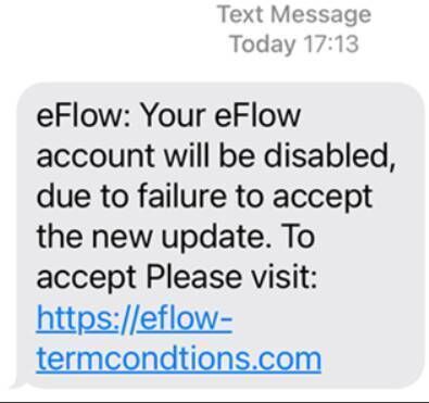 Another recent example of a scam text message. Another recent example of a scam text message.