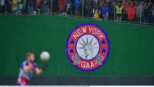 <p>NEW YORK WELCOME: A general view of spectators during the Connacht GAA Football Senior Championship Quarter-Final match between New York and Mayo at Gaelic Park in 2019. Pic: Piaras Ó Mídheach/Sportsfile</p>