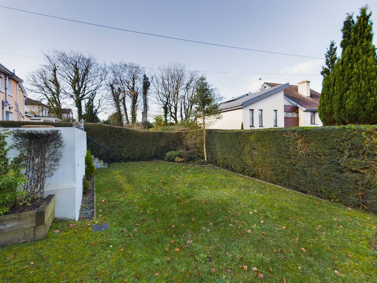 Patio is raised above the garden