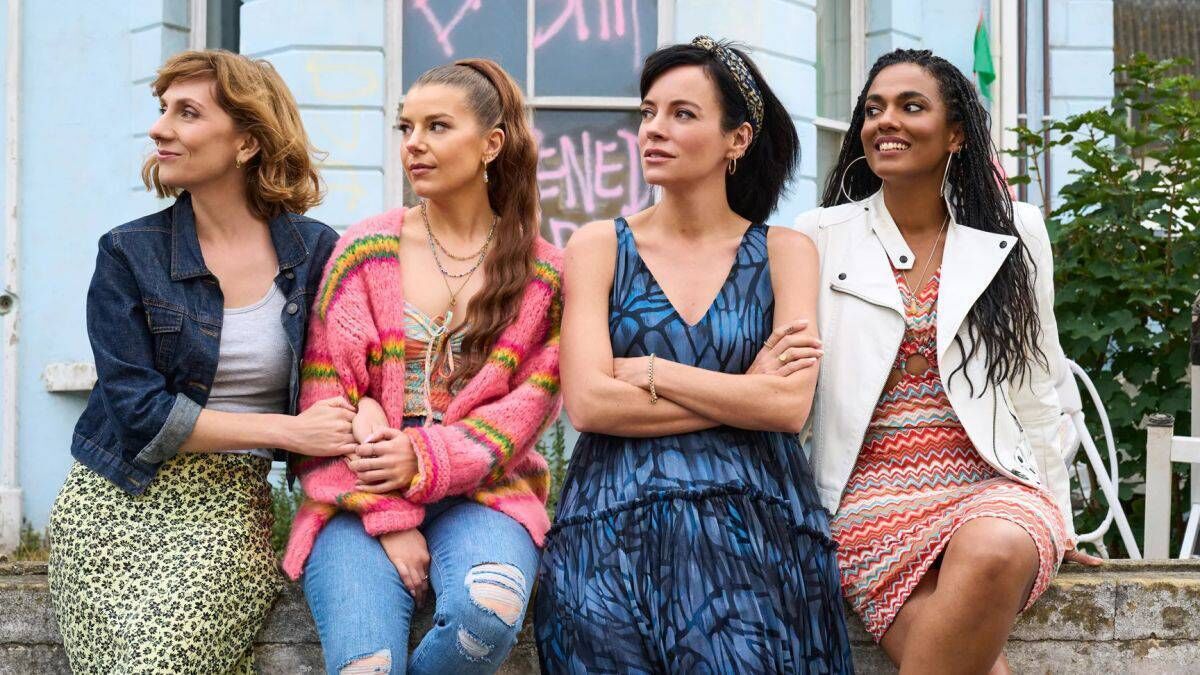 DREAMLAND: Gabby Best, Aimee-Ffion Edwards, Lily Allen and Freema Agyeman. Picture: Sky DREAMLAND: Gabby Best, Aimee-Ffion Edwards, Lily Allen and Freema Agyeman. Picture: Sky