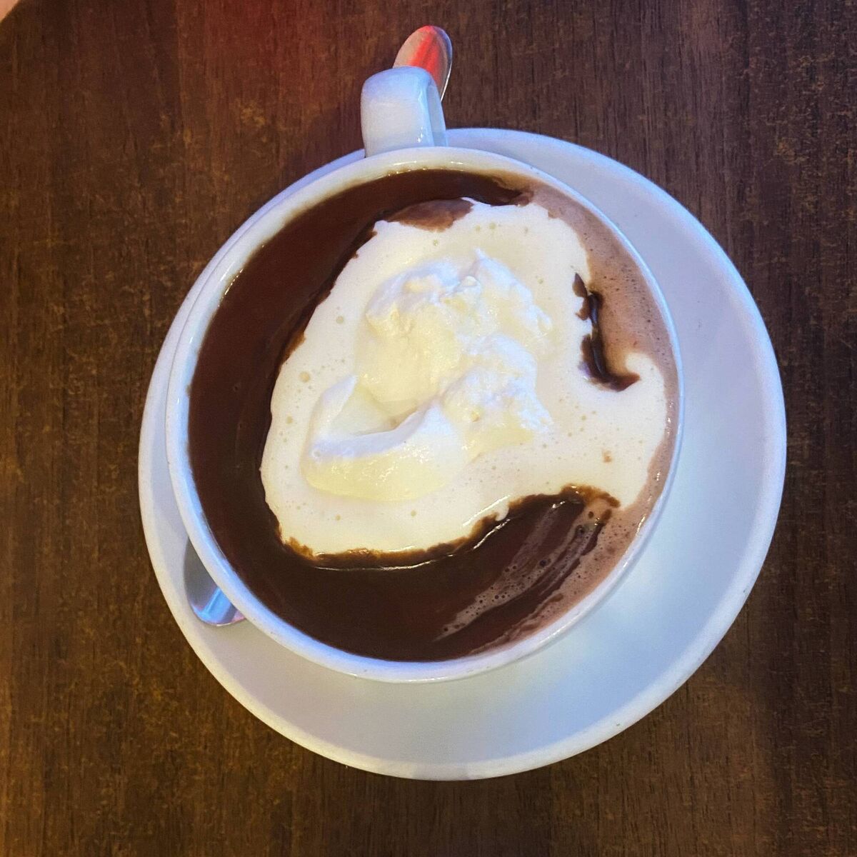 A Viennese hot chocolate at Fellini's Café