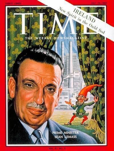 Then taoiseach Sean Lemass on the cover of 'Time' magazine on July 12, 1963. John F Kennedy's interest in Ireland and visit the previous month were instrumental in the coverage.
