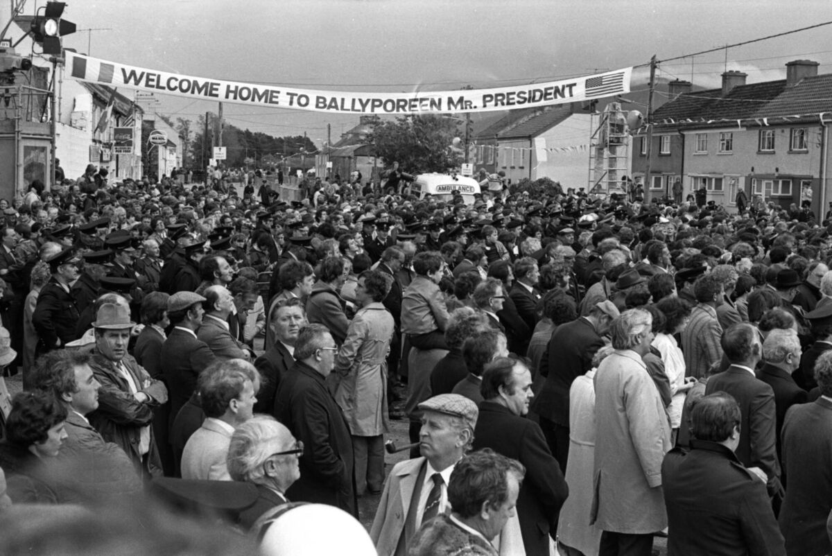 The preparations for Ronald Reagan's visit to Ballyporeen Co Tipperary in June, 1984, ranged from welding shut drain covers to censoring an advertising billboard for Bushmills Whiskey which had read 'Bush — The President's Choice'. Irish Examiner Archive
