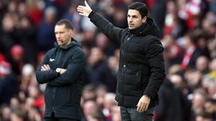 <p>ANFIELD STRUGGLES: Arsenal manager Mikel Arteta. Pic: Adam Davy/PA Wire</p>