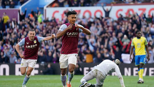 <p>MARKSMAN: Ollie Watkins celebrates his late second (Joe Giddens/PA)</p>