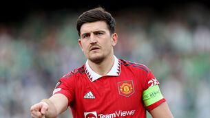 <p>SKIPPER: Manchester United's Harry Maguire.</p>