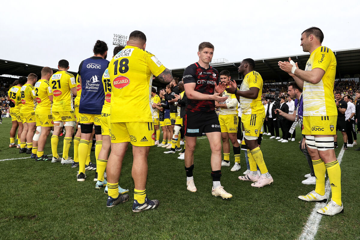 WHEELS COMING OFF: Saracens' Owen Farrell leaves the pitch after the game. Pic: ©INPHO/Laszlo Geczo