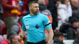 <p>Assistant referee Constantine Hatzidakis (Nick Potts/PA)</p>