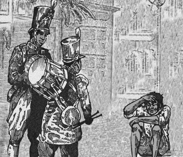 A depiction of Tom Molineaux’s life showing him destitute in Galway A depiction of Tom Molineaux’s life showing him destitute in Galway