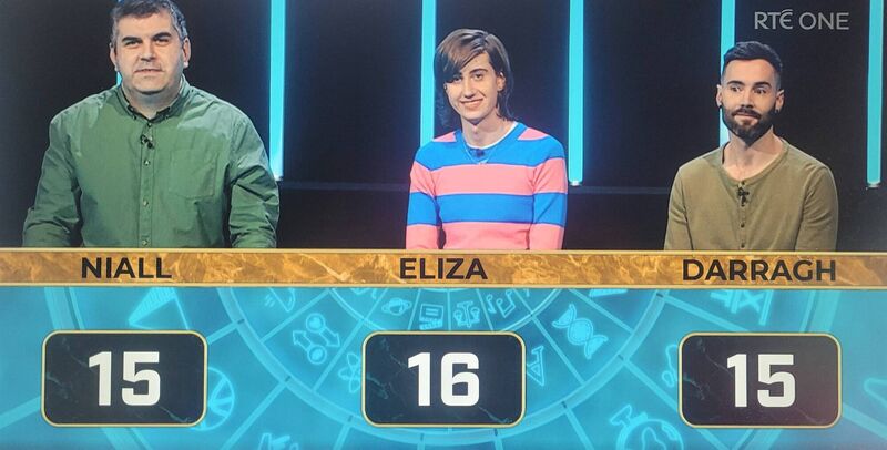 Ireland's Smartest: contestants Niall, Eliza and Darragh