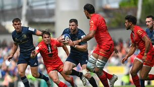 <p>CLASH OF THE TITANS: Robbie Henshaw of Leinster during the Heineken Champions Cup Semi-Final match between Leinster and Toulouse at Aviva Stadium in Dublin. Pic: Ramsey Cardy/Sportsfile</p>