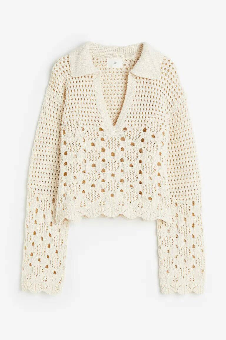 Pointelle-knit cotton jumper, H&amp;M, €34.99