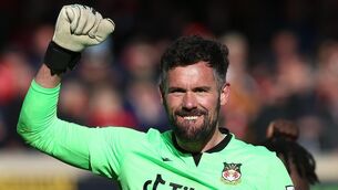 <p>OUT OF RETIREMENT: Wrexham goalkeeper Ben Foster celebrates after the Vanarama National League match at the Racecourse Ground. Pic: Barrington Coombs/PA Wire.</p>