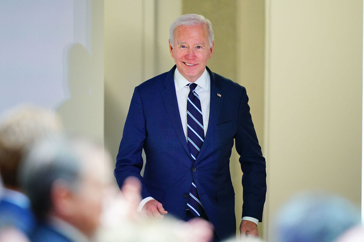 US President Joe Biden arrives to deliver his keynote speech at Ulster University in Belfast. Picture: Aaron Chown/PA Wire