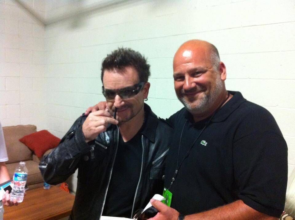 Bono with U2 book author Stephen Catanzarite. 
