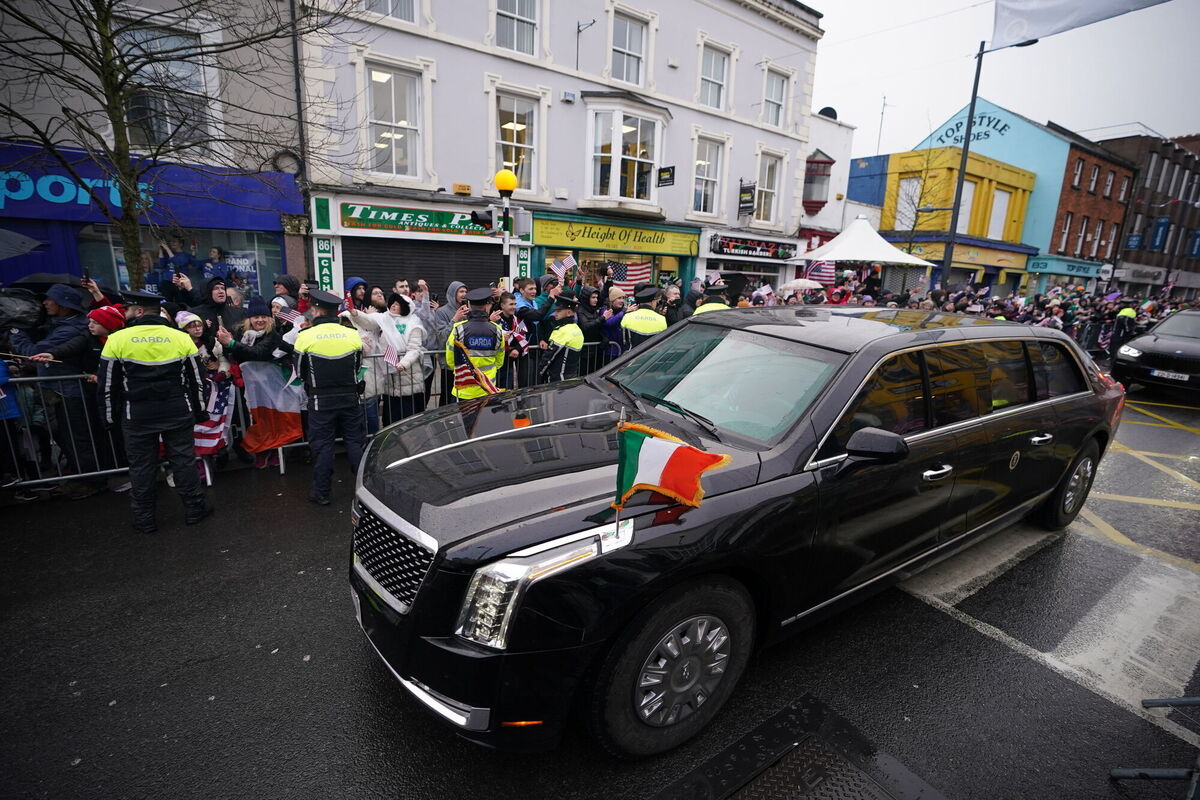 US President Joe Biden's cavalcade arrives for his visit to Dundalk, Co Louth, during his trip to the island of Ireland. Picture: Niall Carson/PA Wire US President Joe Biden's cavalcade arrives for his visit to Dundalk, Co Louth, during his trip to the island of Ireland. Picture: Niall Carson/PA Wire