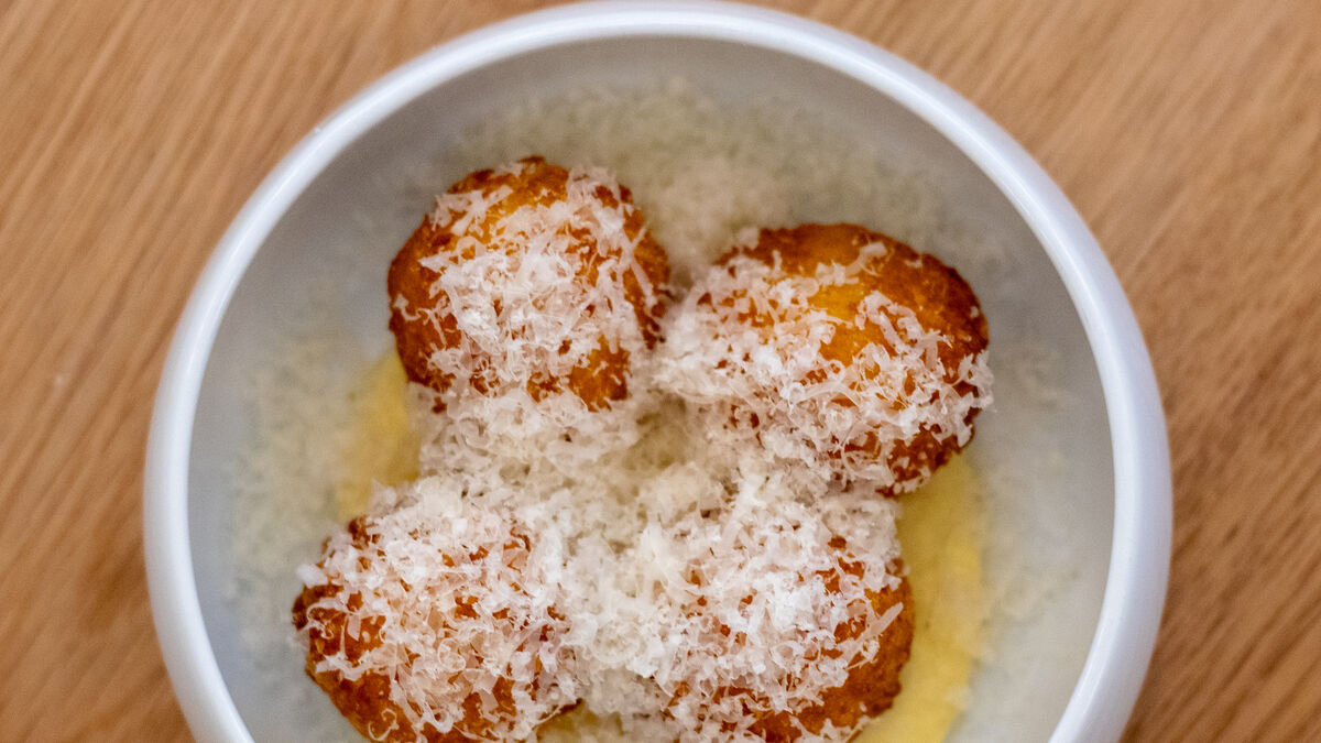 Waterman House Arancini with Young Buck Custard