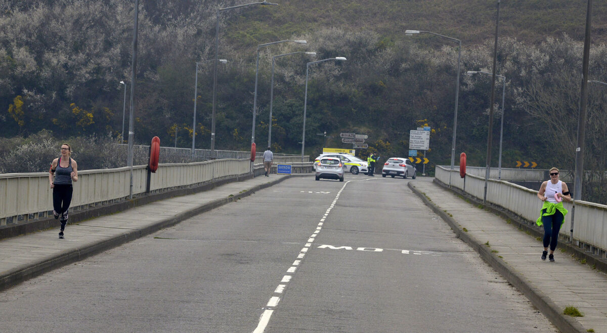Archdeacon Duggan Bridge at Kinsale Co Cork during covid 19 lockdown garda checks