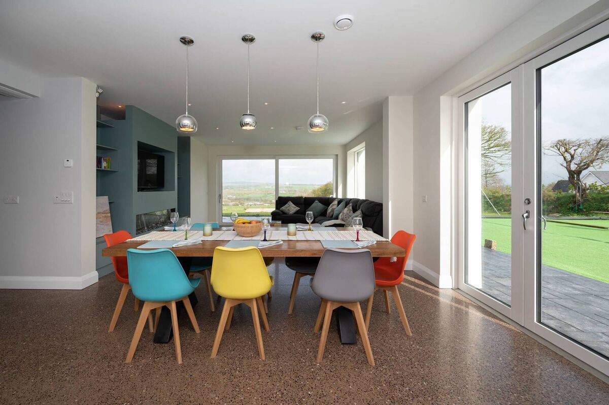 Interior with polished concret floor