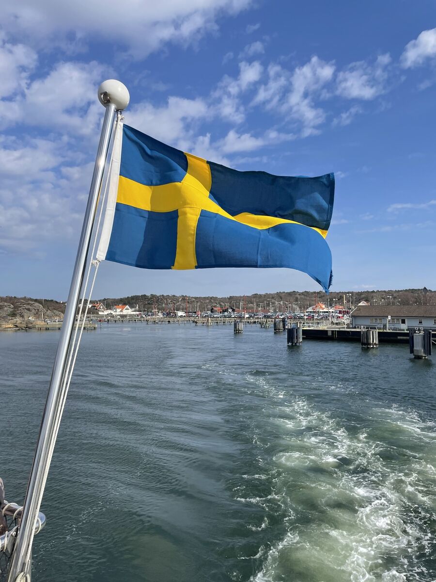 Leaving the mainland for Knarrholmen