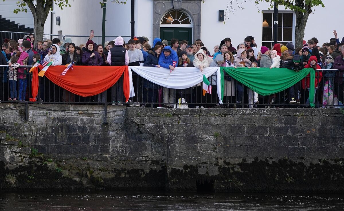 People wait for the arrival of US President Joe Biden to deliver a speech at St Muredach's Cathedral in Ballina. Picture: Brian Lawless/PA Wire People wait for the arrival of US President Joe Biden to deliver a speech at St Muredach's Cathedral in Ballina. Picture: Brian Lawless/PA Wire