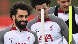 <p>TRAINING TIME: Liverpool's Egyptian striker Mohamed Salah. Pic: Paul Ellis/AFP via Getty Images)</p>