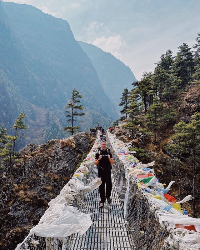 Johnny Ward travelling Phak Ding to Namche Bazaar