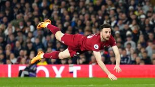 <p>DROUGHT OVER: Liverpool's Diogo Jota scores his side's third goal at Elland Road. Pic: Tim Goode/PA Wire</p>