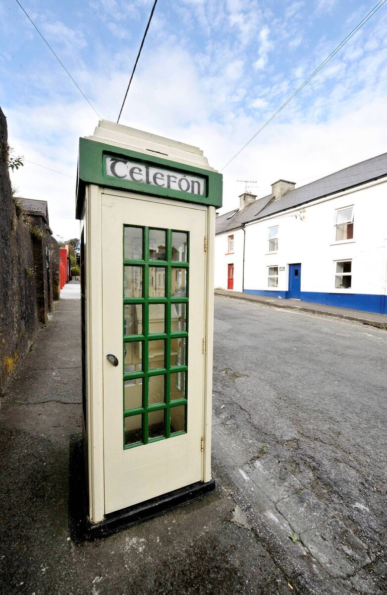 Classic: A solid cream and green phonebox.