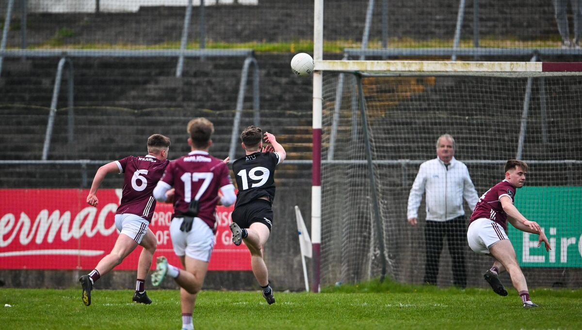 Sligo score the winning point during the EirGrid Connacht GAA Football U20 Championship Final match between Galway and Sligo at Tuam Stadium in Galway. Photo by Ray Ryan/Sportsfile