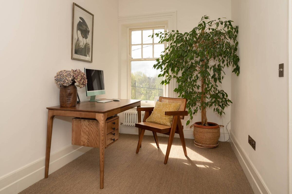 First floor home office: was a tiny, fifth  box bedroom, but was opened up