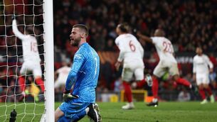 <p>OUT OF EUROPE: Manchester United limp out of Europe after a poor performance in Sevilla Pic: DARREN STAPLES/AFP via Getty Images)</p>