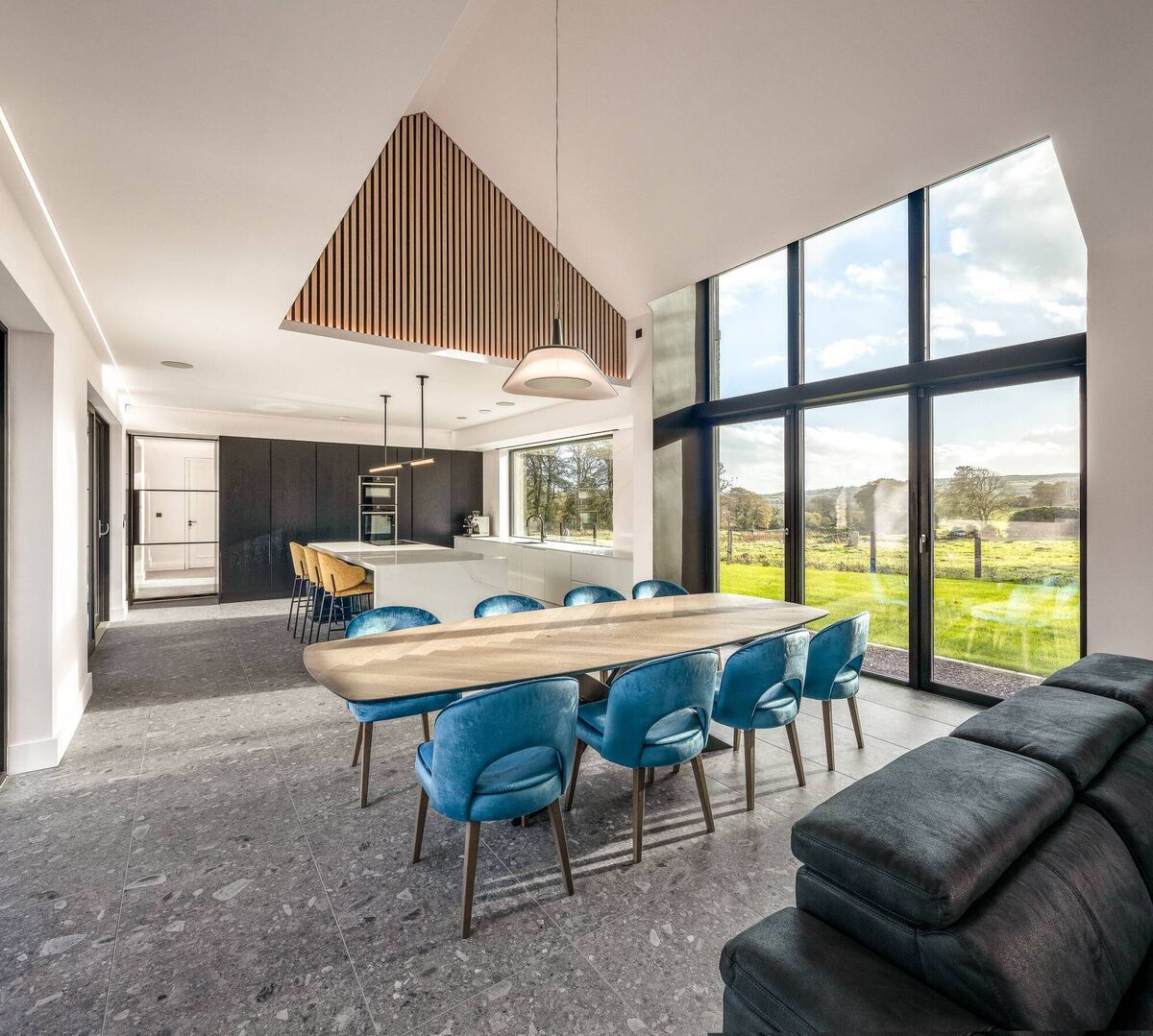 The architect drew on the ruins to interpret what used to be there, which included typical agricultural sheds. 