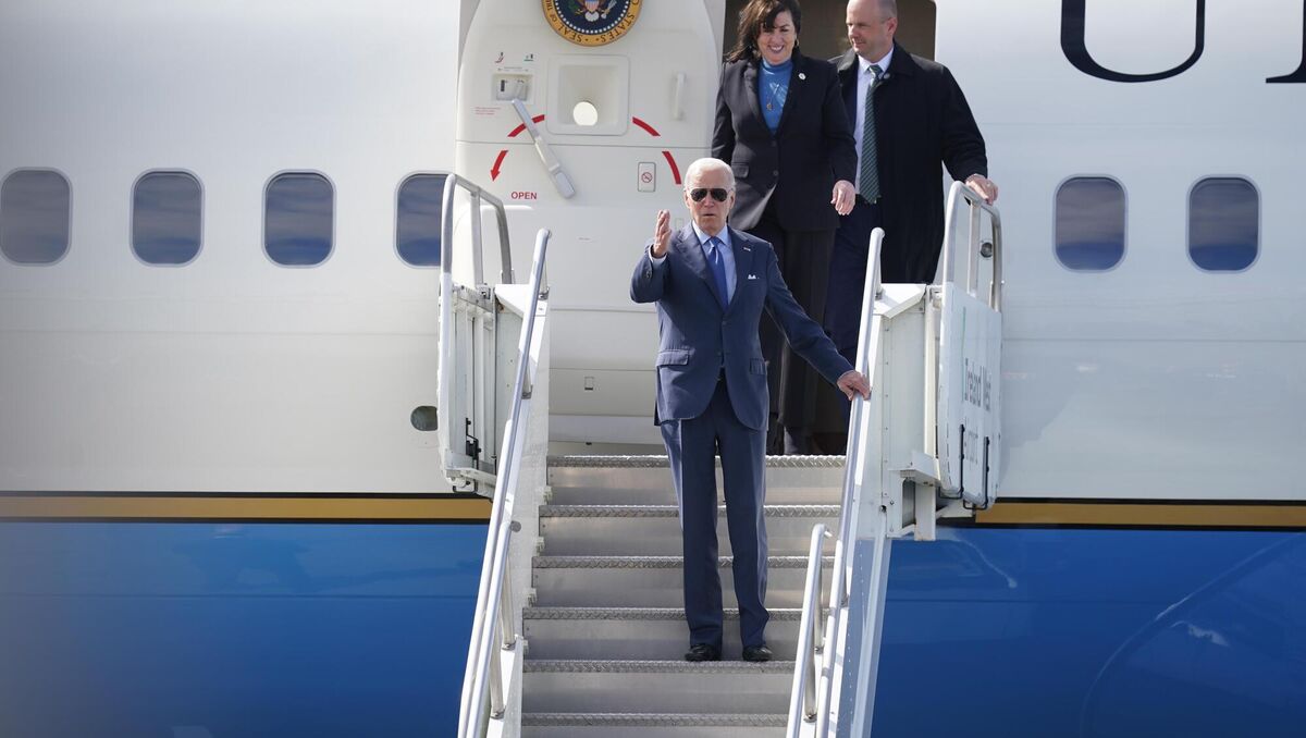 US President Joe Biden arrives at Ireland West Airport Knock, in County Mayo, on the last day of his visit to the island of Ireland.