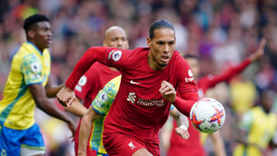 Liverpool’s Virgil van Dijk is enjoying his football again after a difficult season (Peter Byrne/PA)